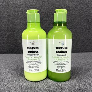 Bolero Texture Bounce Shampoo & Conditioner Papaya Green Tea Sunflower Oil 8 oz.